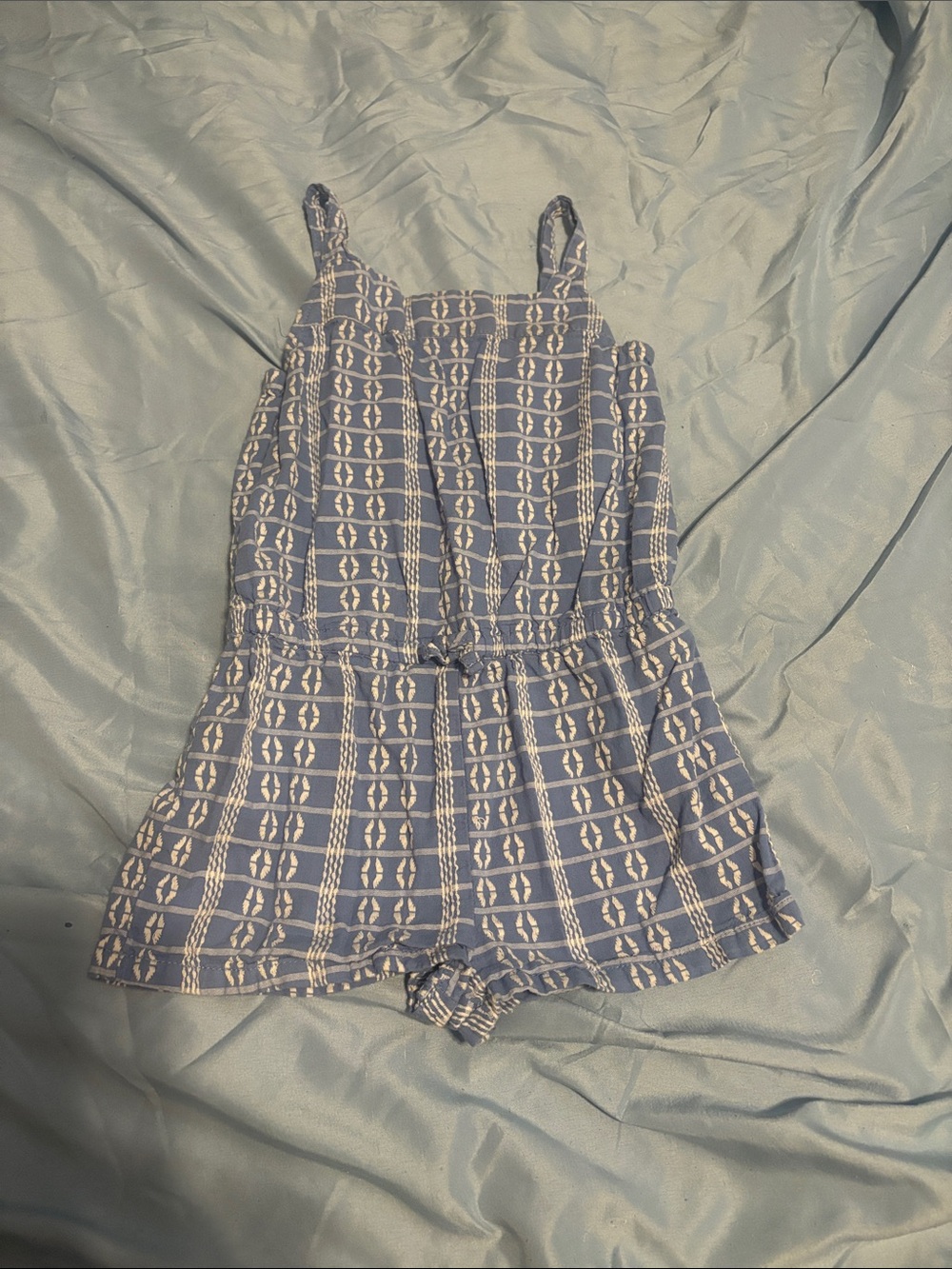Carter's Blue and White Patterned Girls' One-Piece Romper